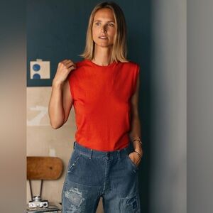 Imogene + Willie Cotton Muscle Tee in Poppy